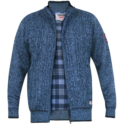 D555 Eccles Full Zip Sweater Denim Marl